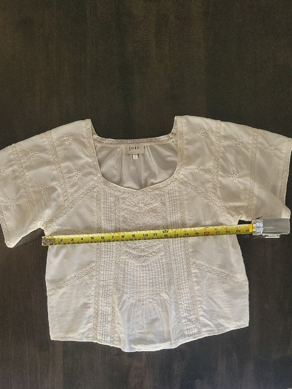 Joie Tiller Embroidered Lace Cotton Top White Size Small - Picture 5 of 7